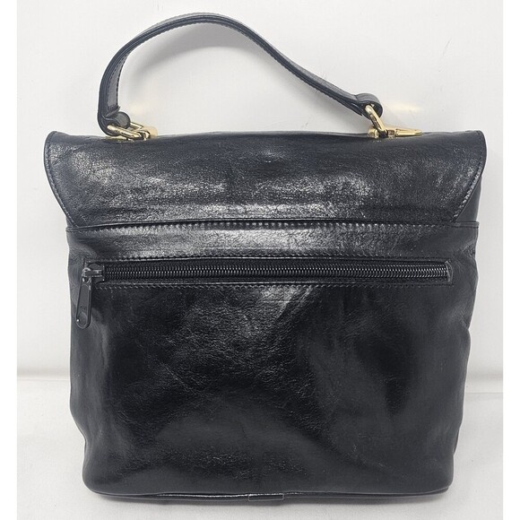 Vintage Oroton Australian Genuine Cowhide Black Leather Purse Satchel Crossbody - Picture 6 of 16